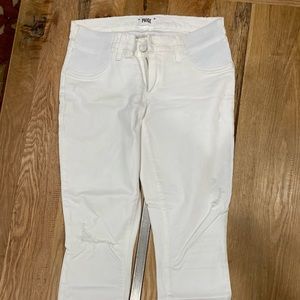Paige pea in a pod maternity skinny distressed white skinny jeans